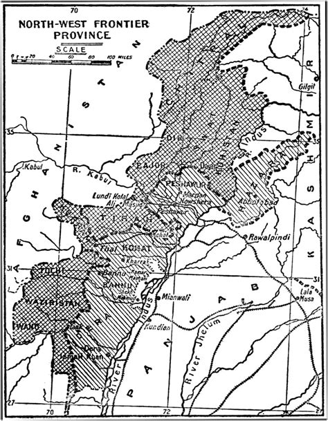 "Map of the North-West Frontier Province." From T. L. Pennell, Among ...