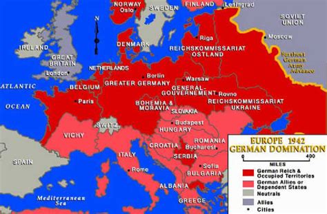 Map Of Occupied Europe Ww2