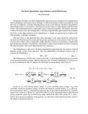 Understanding the Born-Oppenheimer Approximation and its Impact ...