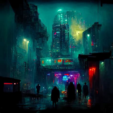 Cyberpunk Neon City at Night AI Generated Art - Etsy