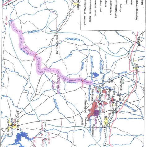 The Vaal Dam catchment map, showing the four sub-catchments and the ...