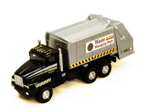 Garbage Truck, Black - Showcasts 9911DG - 6 Inch Scale Diecast Model ...