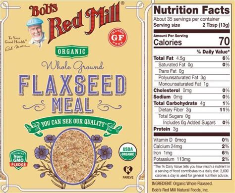 The bold type used in the updated Nutrition Facts label makes the serving size of Bob's Red Mill ...