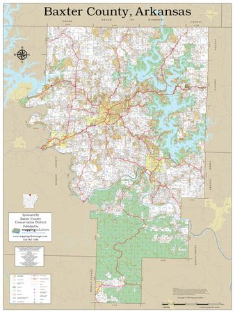 Baxter County Arkansas 2020 Wall Map | Mapping Solutions