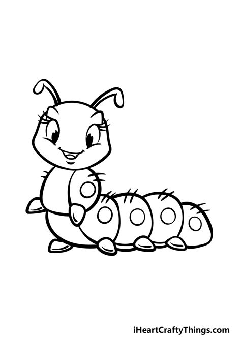 How to Draw Cartoon Caterpillar - Cho Beggrear