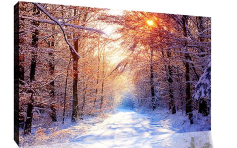 Snow Winter Landscape Scene Canvas Wall Art Picture - All sizes & colours | eBay