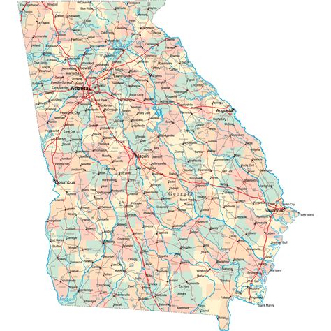 Georgia Road Map - GA Road Map - Georgia Highway Map