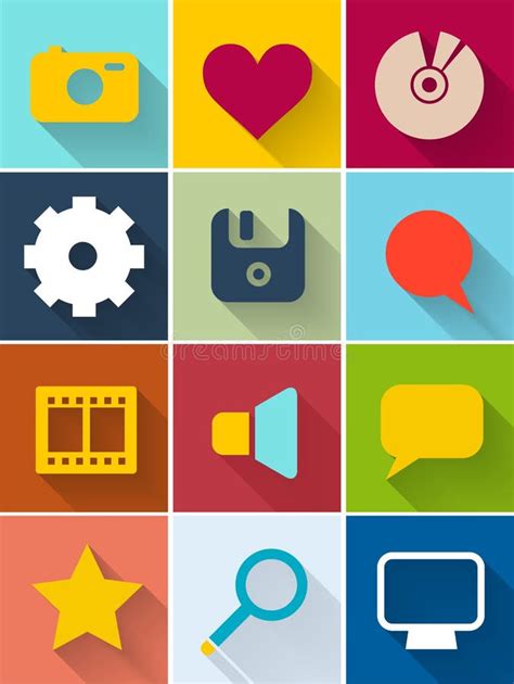 Set of retro web icons stock illustration. Illustration of mobile ...