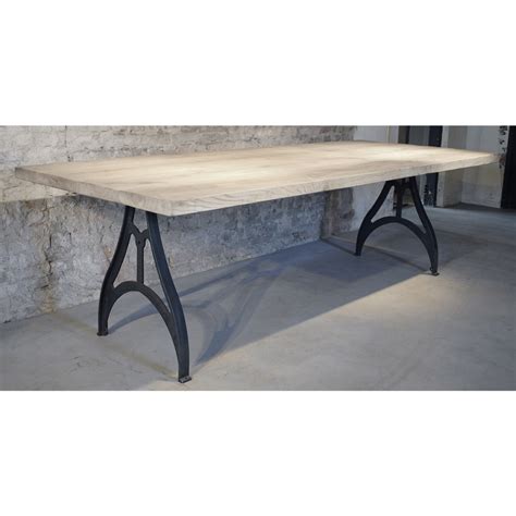 Industrial design table with rustic oak top - DT01 - DT69