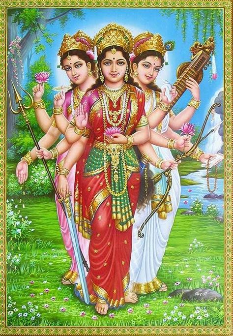 Parvati, Lakshmi and Saraswati