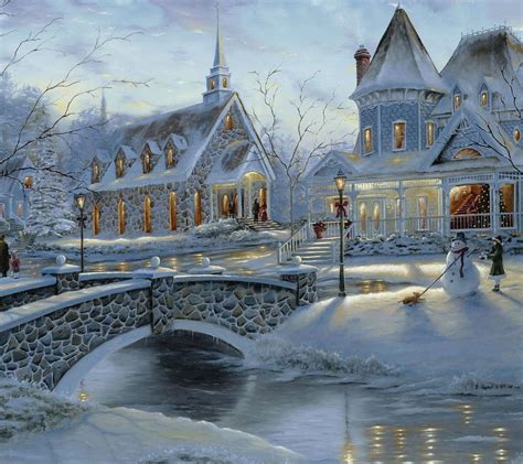Pin by Shiana Jorgensen on Winter 2020! | Christmas paintings, Snow house, Christmas wallpaper