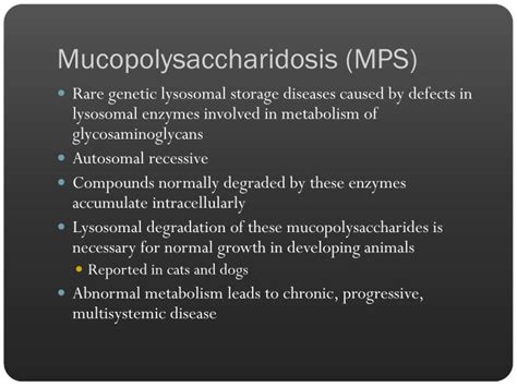 PPT - Mucopolysaccharidosis PowerPoint Presentation - ID:1973544