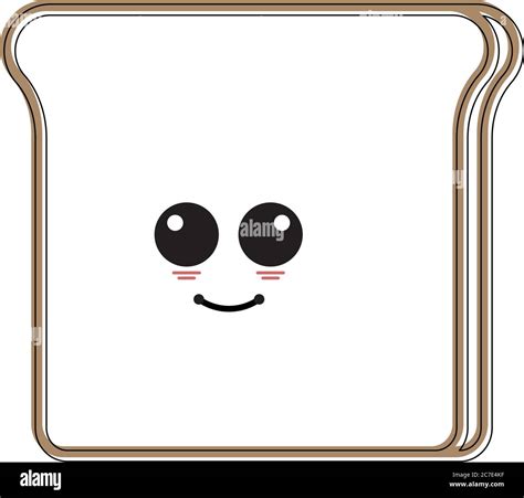 Cartoon icon of a happy sliced bread - Vector Stock Vector Image & Art - Alamy