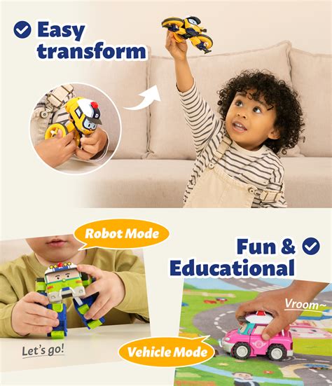 Robocar POLI Toys, [2 PACK] POLI & ROY Transforming Robot Toys, 4 ...