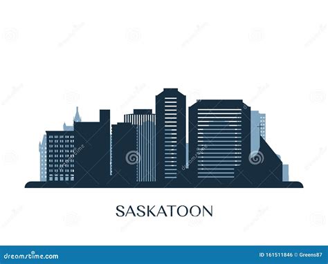 Saskatoon Skyline And Landmarks Silhouette Vector Illustration ...