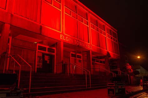 Elgin Town Hall lights up red to highlight plight of entertainment industry