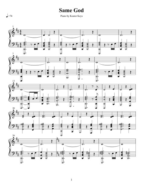 Same God (arr. Keator Keys) by Elevation Worship Sheet Music for Piano & Vocal at Sheet Music Direct