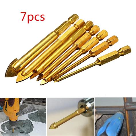 Quality 7pcs 1/4" Hex Shank Porcelain Ceramic Tile Glass Drill Bits Set 3/4/6/8/10/12mm-in Drill ...