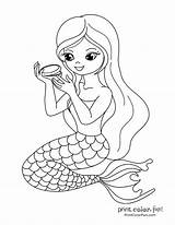 30  mermaid coloring pages Free Fantasy Printables Print Color Fun sketch template