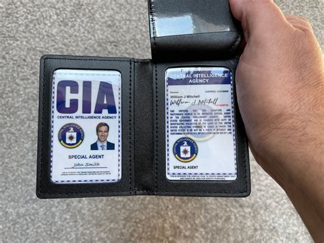 CIA ID Card PVC Plastic With Genuine Leather Wallet & Badge - Etsy