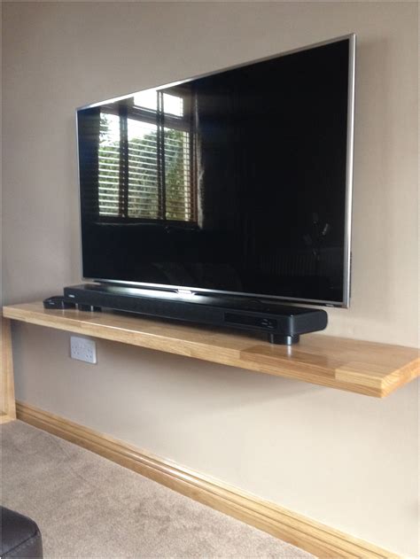 Floating Shelf Under Wall Mounted Tv | Tv wall shelves, Wall mount tv ...