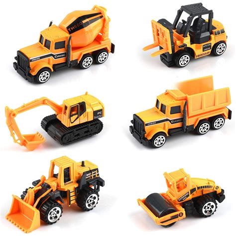 Buy QAPIZM Small Construction Toys, 6Pcs Construction Vehicles Trucks ...