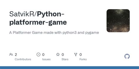 GitHub - SatvikR/Python-platformer-game: A Platformer Game made with python3 and pygame