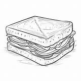 Sandwich coloring page – Coloring Corner sketch template