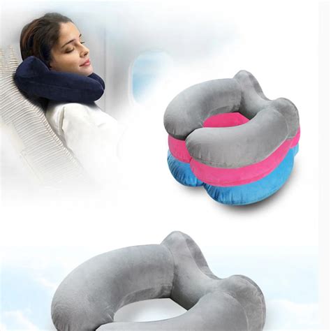 1pc Inflatable U Shaped Neck Pillow Travel Pillow Car Head Rest Solid ...