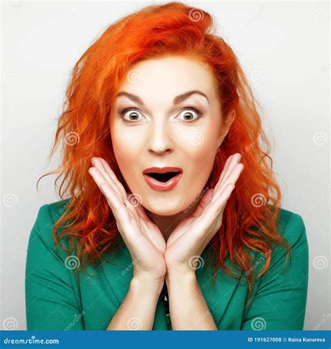 Beautiful Young Surprised Woman. Stock Photo - Image of happiness ...