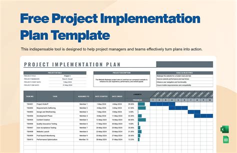 Free Project Implementation Plan Template - Download in Excel, Google Sheets | Template.net