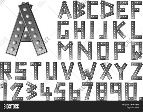 Rivet Font Vector & Photo (Free Trial) | Bigstock