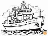 Cargo Ship Coloring Page For Kids  Free Printable sketch template