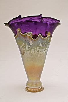 "Purple with Iris Yellow Overlay Vase" Created by Dierk Van Keppel ( not antique but wonderful ...