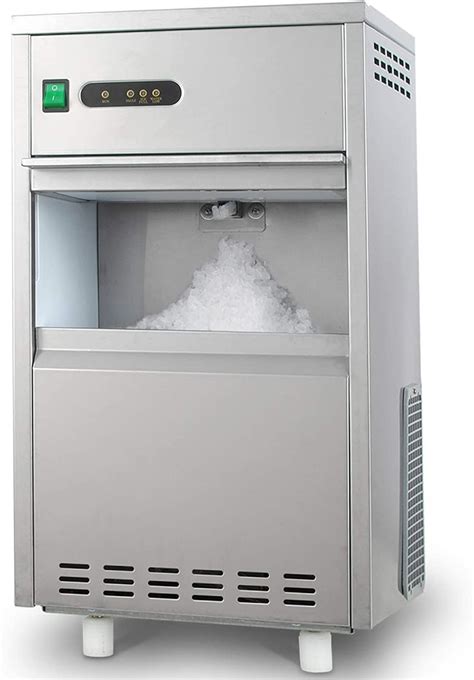 HTH | 44LB/24H Snowflake Ice Maker Commercial Ice Machine Countertop Stainless Steel Ice Maker