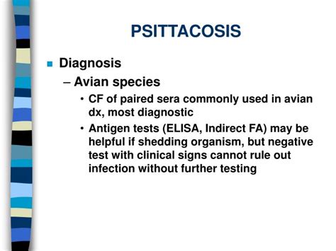 PPT - PSITTACOSIS PowerPoint Presentation - ID:61507