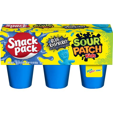 Snack Pack Sour Patch Kids Juicy Gels, Blue Raspberry, 3.25 oz. 6-Count ...