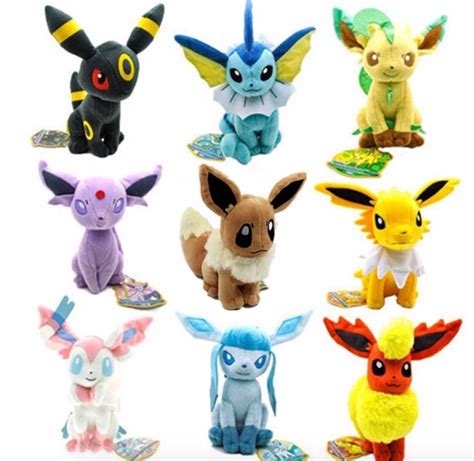 9pcs Umbreon Espeon Sylveon Leafeon Vaporeon Glaceon Sitting Gesture ...