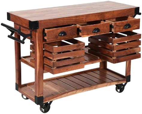 Rustic Kitchen Cart | San Carlos Wood Kitchen Cart