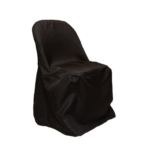 Polyester Folding Chair Cover Black at CV Linens