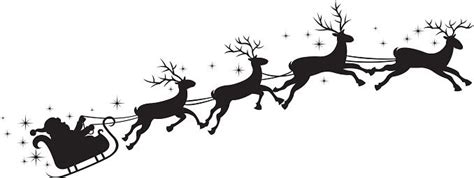 santa's sleigh vector art illustration | Silhouette clip art, Pretty ...