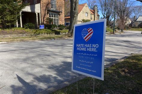 'Hate Has No Home Here' signs spark thefts, nasty anonymous letters ...