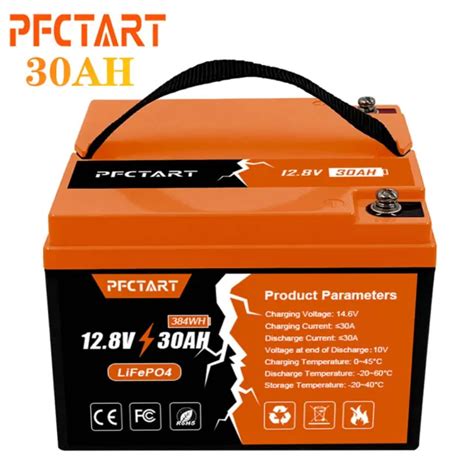 LIFEPO4 BATTERY 12V 30Ah Lithium Iron Phosphate Deep Cycle BMS Home RV ...