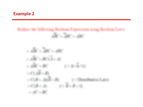 SOLUTION: Examples boolean algebra - Studypool