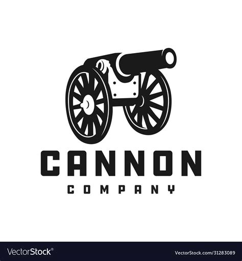 Silhouette cannon logo Royalty Free Vector Image