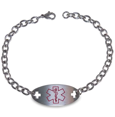 Diabetes Medical Alert ID Identification Bracelet with 9" Chain – Max ...