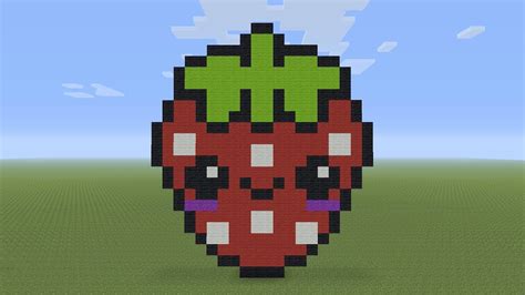 Minecraft Pixel Art - Kawaii Strawberry - YouTube