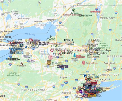 Colleges in New York Map | Colleges in New York - MyCollegeSelection