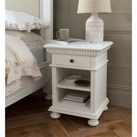 Bakersfield White Antique French Style Bedside Table | Shabby Chic