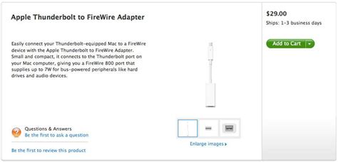 Apple Store now carries Thunderbolt to FireWire Adapter | AppleInsider